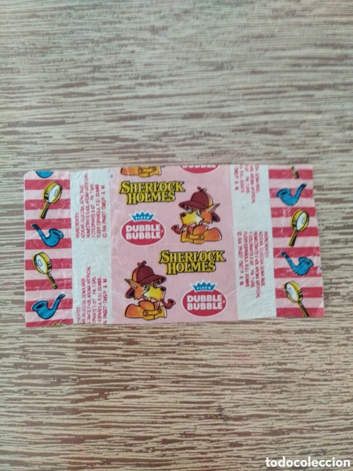 Coleccionismo cromos antiguos: Envoltorio Sherlock Holmes - Chicle Dubble Bubble -