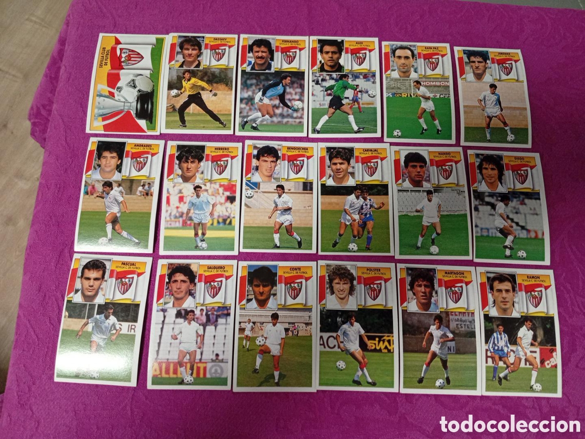 Sammeln alte Sammelbilder: 18 cromos Sevilla liga 90/91