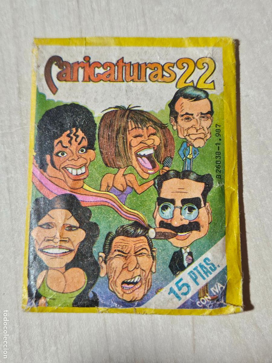 Coleccionismo cromos antiguos: SOBRE DE CROMOS SIN ABRIR CARICATURAS 22 CROMOS ROS
