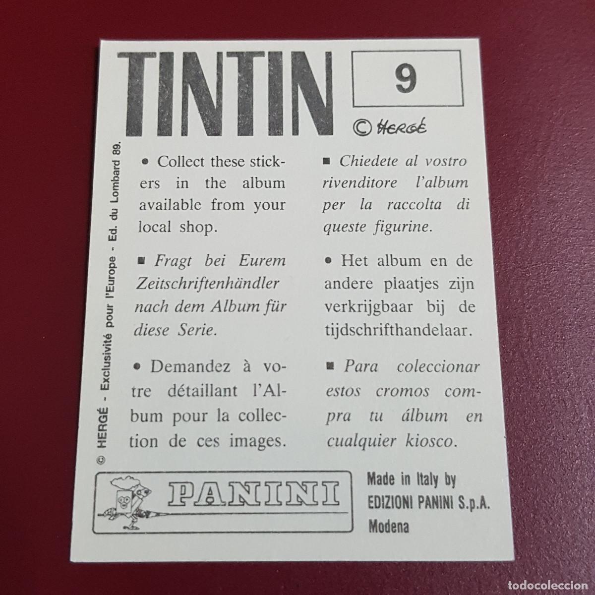 Coleccionismo cromos antiguos: PANINI - TINTIN - 9 - NUNCA PEGADO - Foto 2
