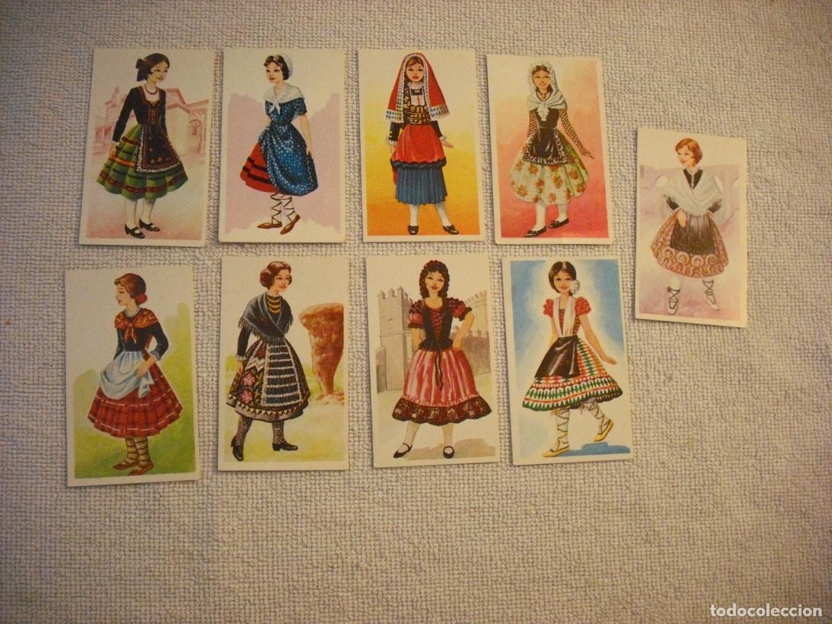Collectable Antique Stickers: TRAJES TIPICOS, LOTE DE 9 CROMOS DE ESPA&Ntilde;A, ED. MAGA , SIN PEGAR