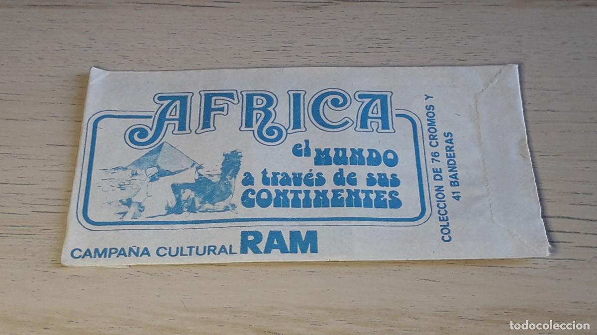 Coleccionismo cromos antiguos: Sobre con cromos y sin abrir, Album Africa el mundo a trav&eacute;s de sus Continentes, promo Ram, a&ntilde;os 70.