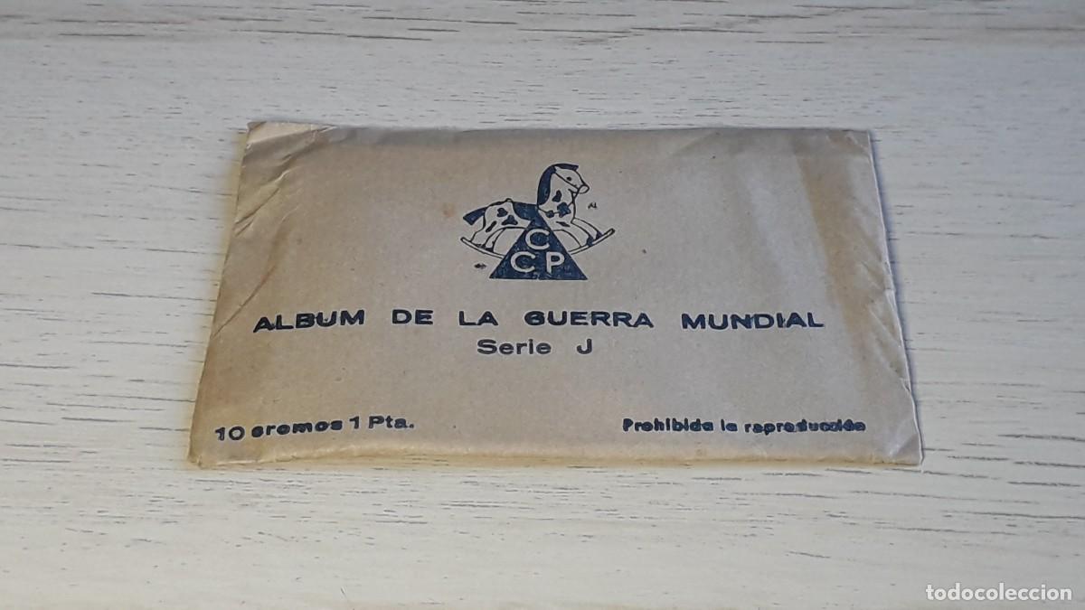 Coleccionismo cromos antiguos: Sobre con 10 cromos serie J, Album de la Guerra Mundial, Ed &Aacute;lvaro P&eacute;rez, Sant Cugat 1945. Sin abrir