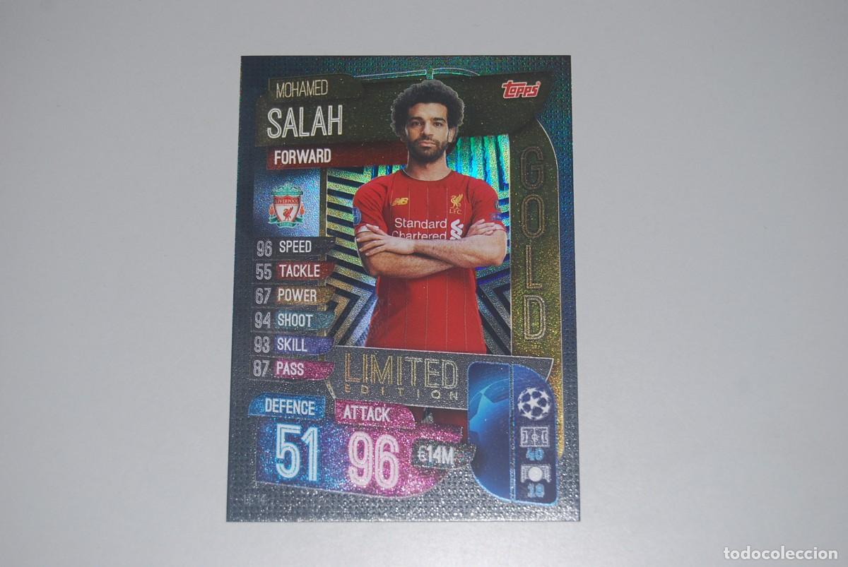Coleccionismo cromos antiguos: SALAH LIVERPOOL C.F. TOPPS MATCH ATTAX GOLD LIMITED EDITTION 2019-20 2019-2020 (VER FOTOGRAFIAS)