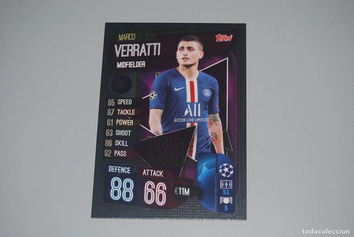 Coleccionismo cromos antiguos: VERRATTI PARIS SAINT-GERMAIN TOPPS MATCH ATTAX SUPER SQUAD 2019-20 2019-2020 (VER FOTOGRAFIAS)