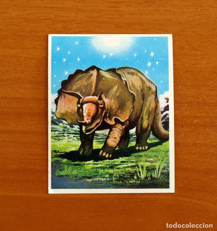 Collectable Antique Stickers: La Naturaleza y el Hombre - Cromo N&ordm; 123 Triceratopo - Editorial Maga A&ntilde;o 1967 - Nunca Pegado
