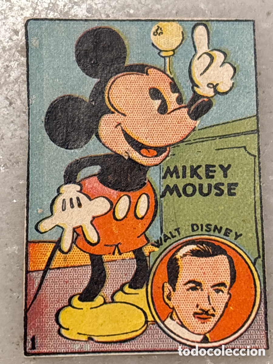Collectable Antique Stickers: Cromo, Mickey o Mikey, Walt Disney, &aacute;lbum cultura 1939