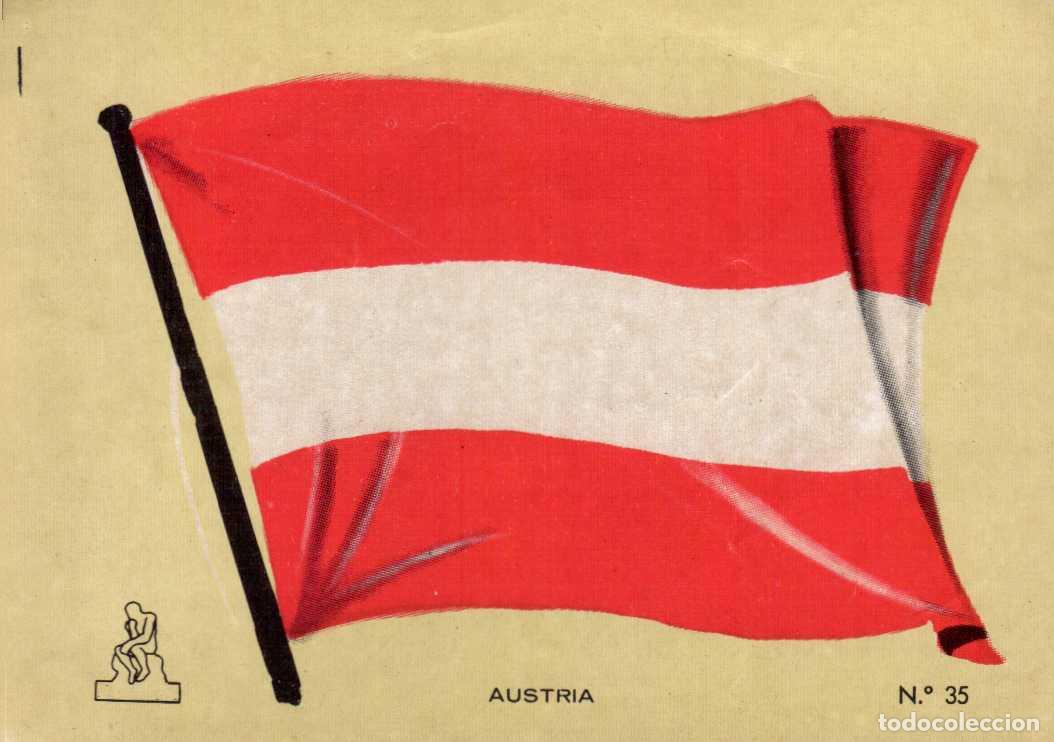 Coleccionismo cromos antiguos: N&ordm; 35 BANDERA AUSTRIA - CROMO COLECCI&Oacute;N UNIVERSAL ESCUDOS, BANDERAS, MAPAS, MONEDAS. ALES, 1962