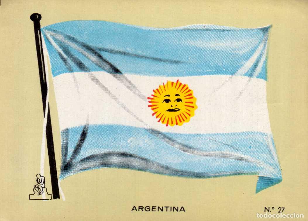 Coleccionismo cromos antiguos: N&ordm; 27 BANDERA ARGENTINA - CROMO COLECCI&Oacute;N UNIVERSAL ESCUDOS, BANDERAS, MAPAS, MONEDAS. ALES, 1962