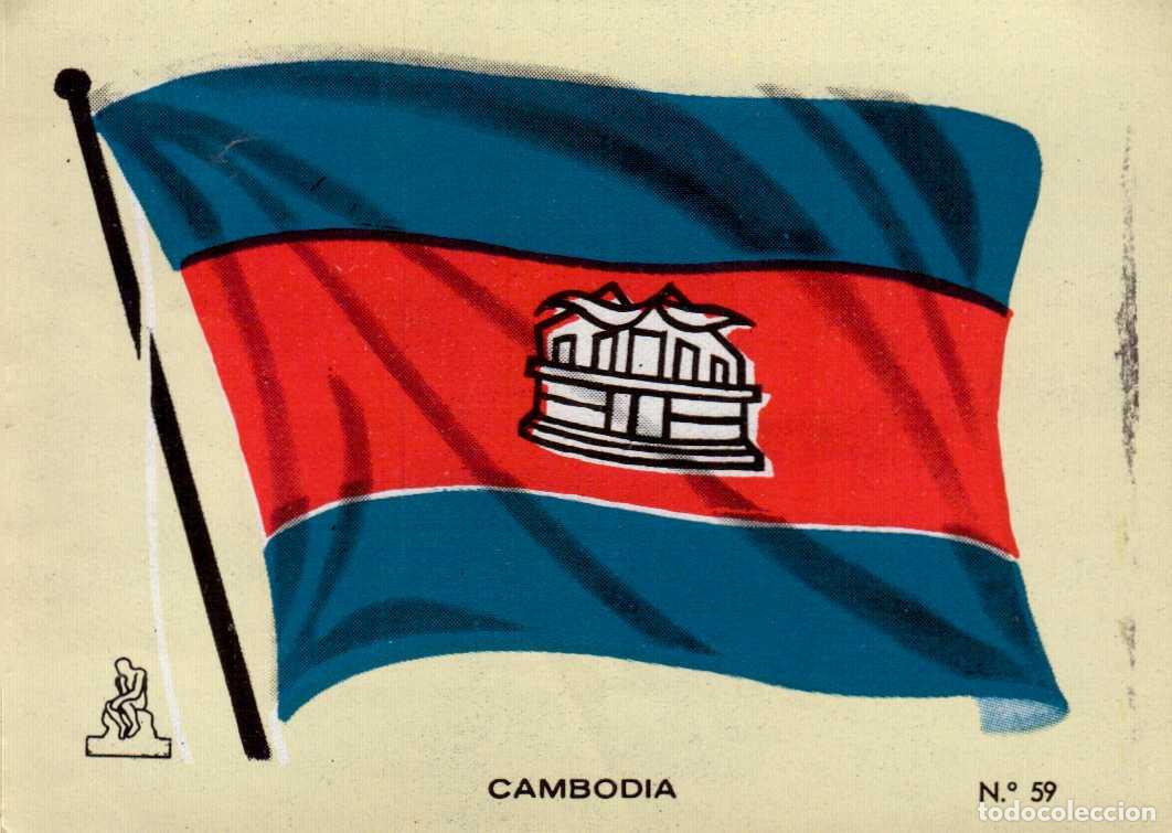Coleccionismo cromos antiguos: N&ordm; 59 BANDERA CAMBOIA - CROMO COLECCI&Oacute;N UNIVERSAL ESCUDOS, BANDERAS, MAPAS, MONEDAS. ALES, 1962