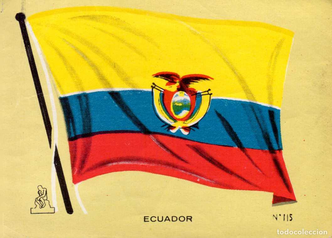 Coleccionismo cromos antiguos: N&ordm; 115 BANDERA ECUADOR . CROMO COLECCI&Oacute;N UNIVERSAL ESCUDOS, BANDERAS, MAPAS, MONEDAS. ALES, 1962