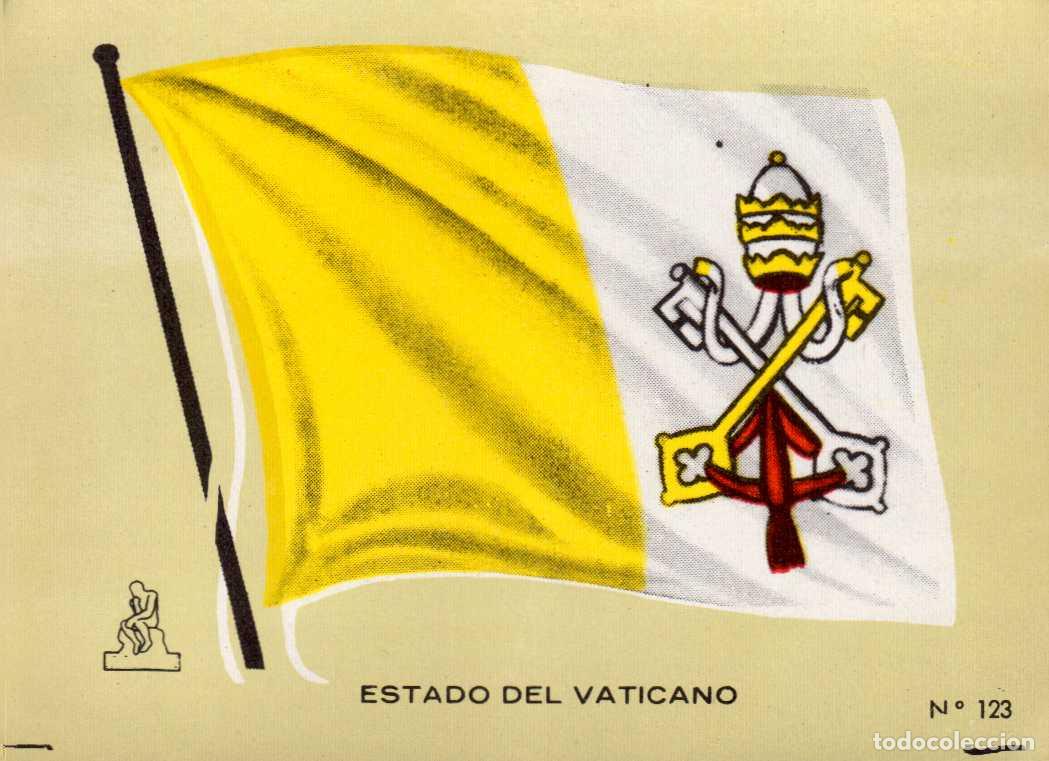 Coleccionismo cromos antiguos: N&ordm; 123 BANDERA VATICANO . CROMO COLECCI&Oacute;N UNIVERSAL ESCUDOS, BANDERAS, MAPAS, MONEDAS. ALES, 1962