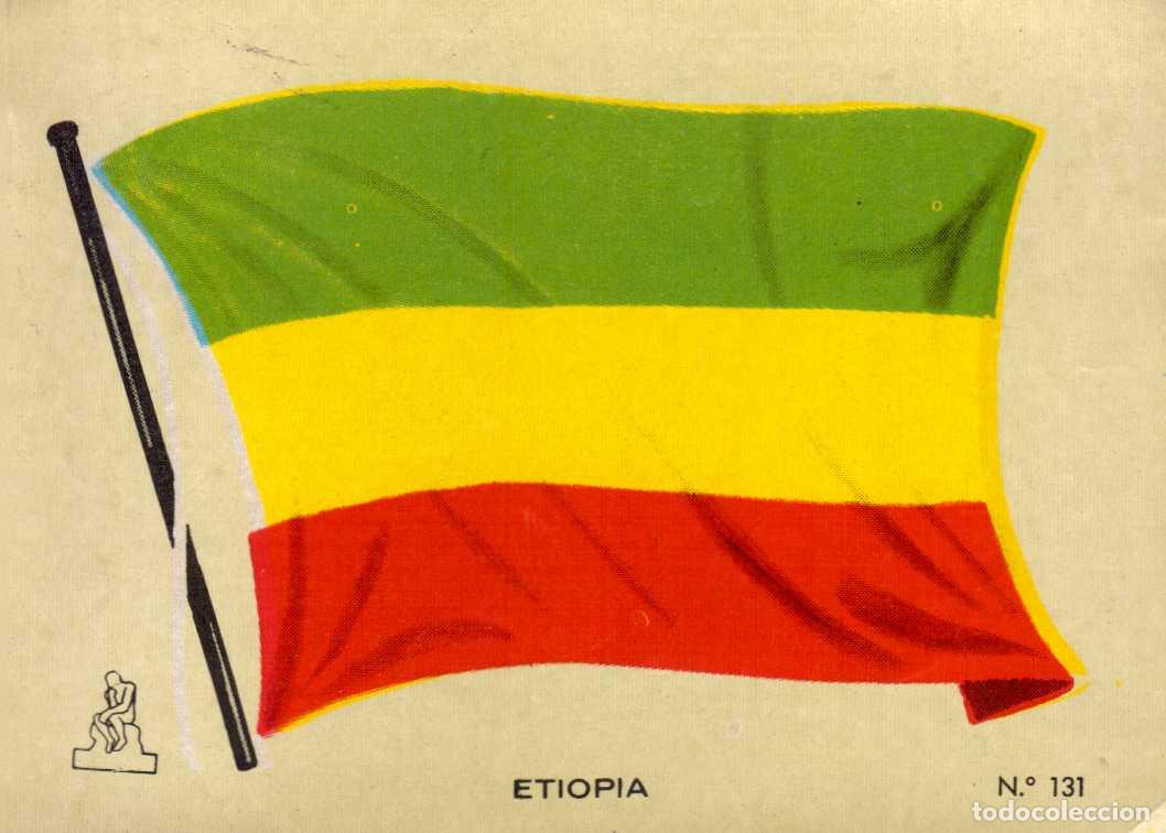 Coleccionismo cromos antiguos: N&ordm; 131 BANDERA ETIOPIA . CROMO COLECCI&Oacute;N UNIVERSAL ESCUDOS, BANDERAS, MAPAS, MONEDAS. ALES, 1962