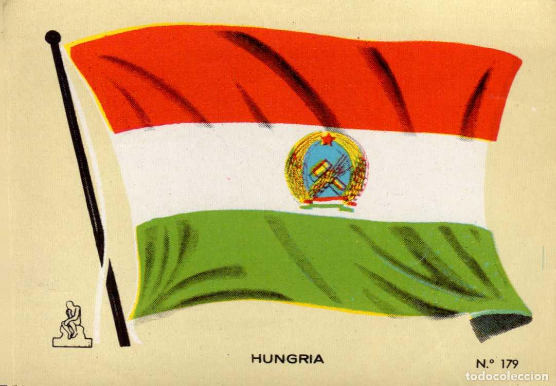 Coleccionismo cromos antiguos: N&ordm;179 BANDERA HUNGRIA . CROMO COLECCI&Oacute;N UNIVERSAL ESCUDOS, BANDERAS, MAPAS, MONEDAS. ALES, 1962