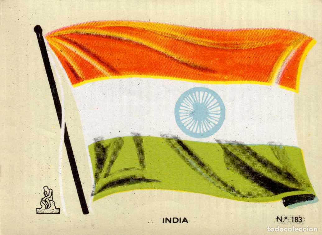 Coleccionismo cromos antiguos: N&ordm;183 BANDERA INDIA . CROMO COLECCI&Oacute;N UNIVERSAL ESCUDOS, BANDERAS, MAPAS, MONEDAS. ALES, 1962