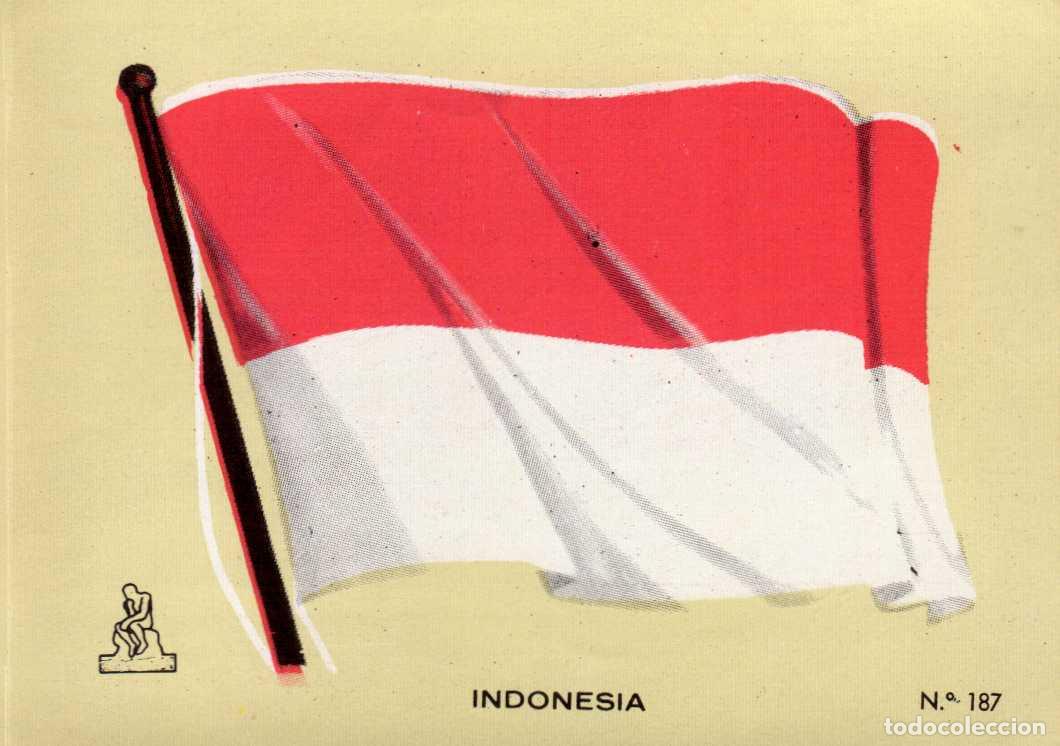 Coleccionismo cromos antiguos: N&ordm;187 BANDERA INDONESIA . CROMO COLECCI&Oacute;N UNIVERSAL ESCUDOS, BANDERAS, MAPAS, MONEDAS. ALES, 1962