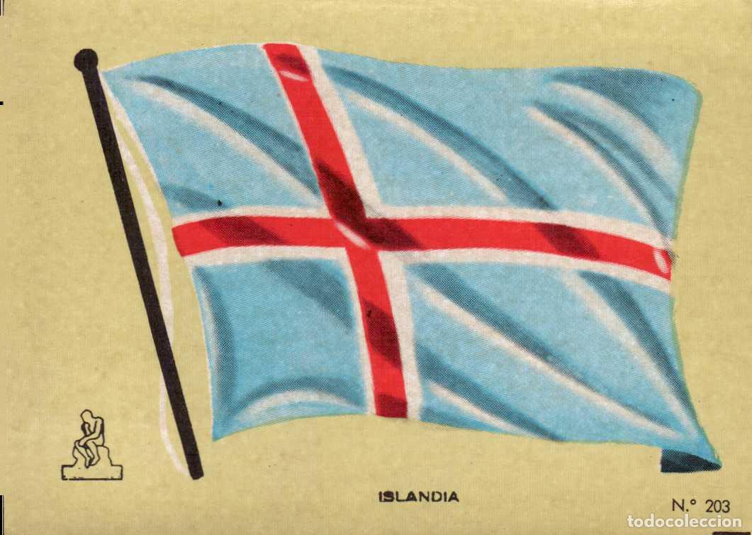 Coleccionismo cromos antiguos: N&ordm;203 BANDERA ISLANDIA . CROMO COLECCI&Oacute;N UNIVERSAL ESCUDOS, BANDERAS, MAPAS, MONEDAS. ALES, 1962