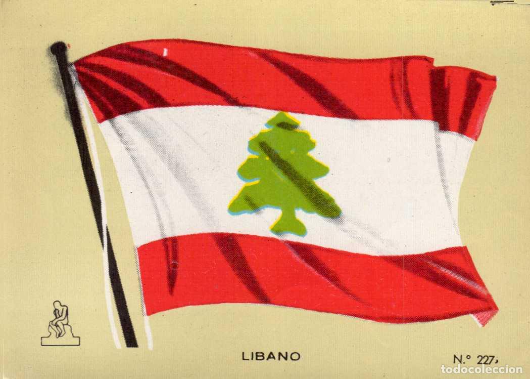 Coleccionismo cromos antiguos: N&ordm;227 BANDERA LIBANO . CROMO COLECCI&Oacute;N UNIVERSAL ESCUDOS, BANDERAS, MAPAS, MONEDAS. ALES, 1962