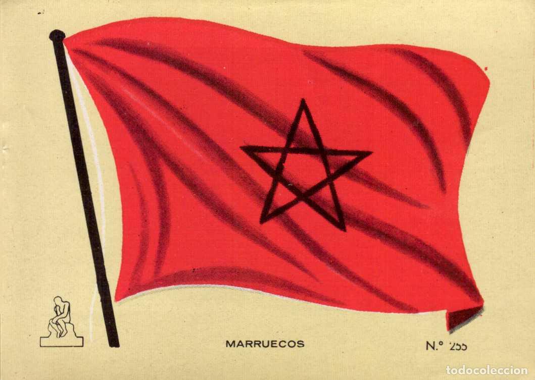 Coleccionismo cromos antiguos: N&ordm;255 BANDERA MARRUECOS . CROMO COLECCI&Oacute;N UNIVERSAL ESCUDOS, BANDERAS, MAPAS, MONEDAS. ALES, 1962