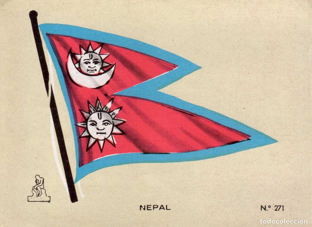 Coleccionismo cromos antiguos: N&ordm;271 BANDERA NEPAL . CROMO COLECCI&Oacute;N UNIVERSAL ESCUDOS, BANDERAS, MAPAS, MONEDAS. ALES, 1962