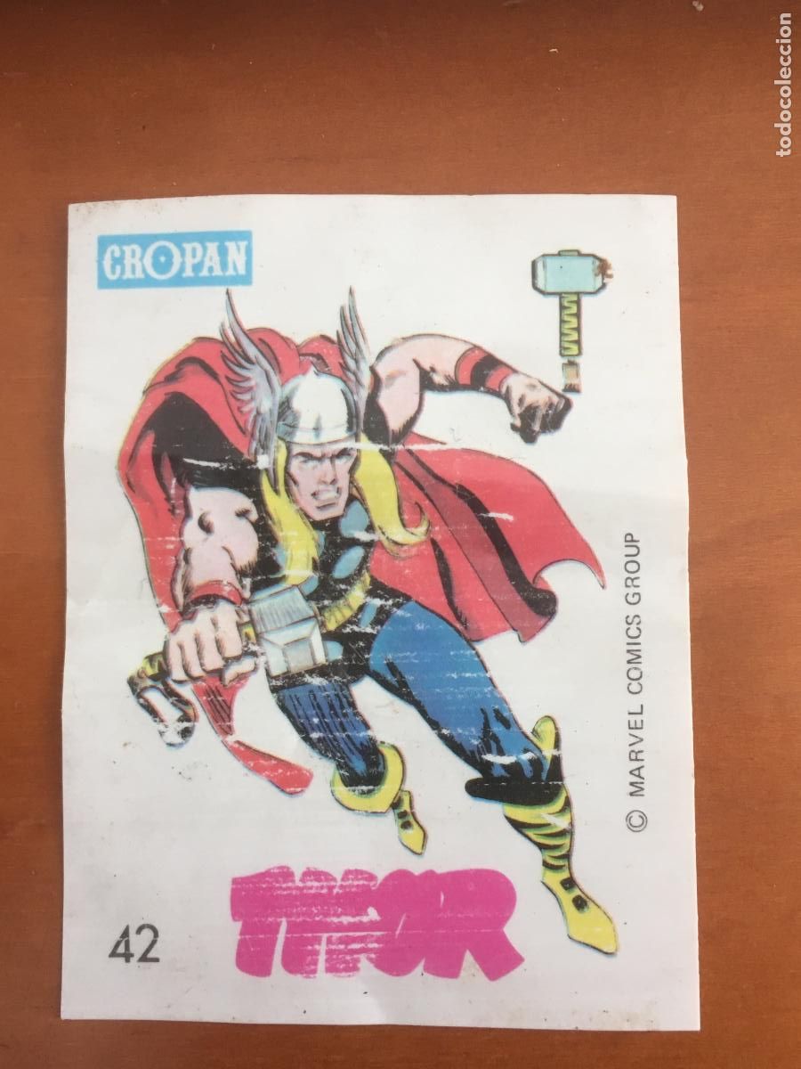 Coleccionismo cromos antiguos: thor cropan cromo n&ordm; 42 descubre a tus heroes fantasticos marvel nunca pegado