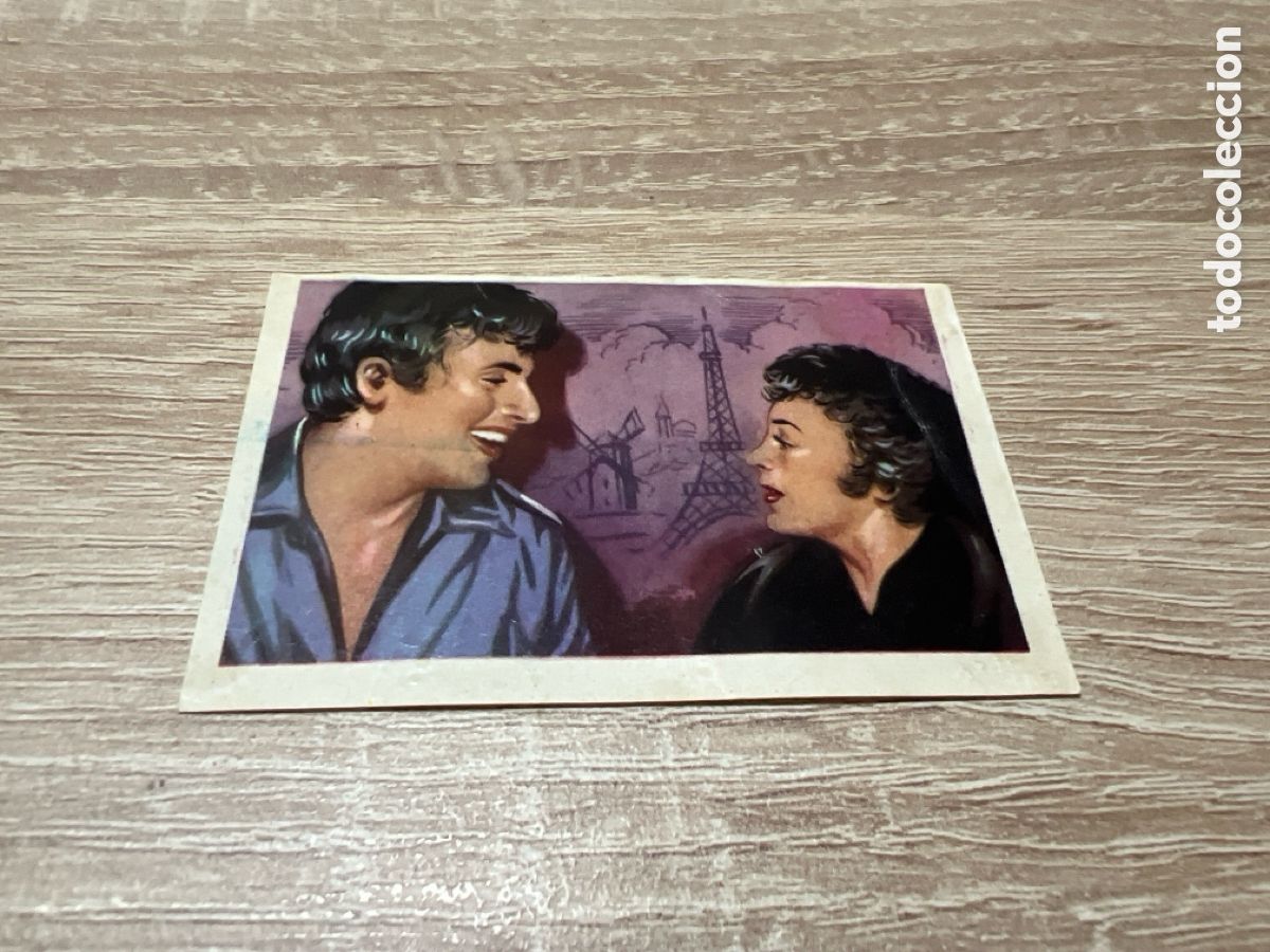 Collectable Antique Stickers: 1964 EDITH PIAFF Y THEO SARAPO # 34 CHOCOLATES SIMON DESPEGADO