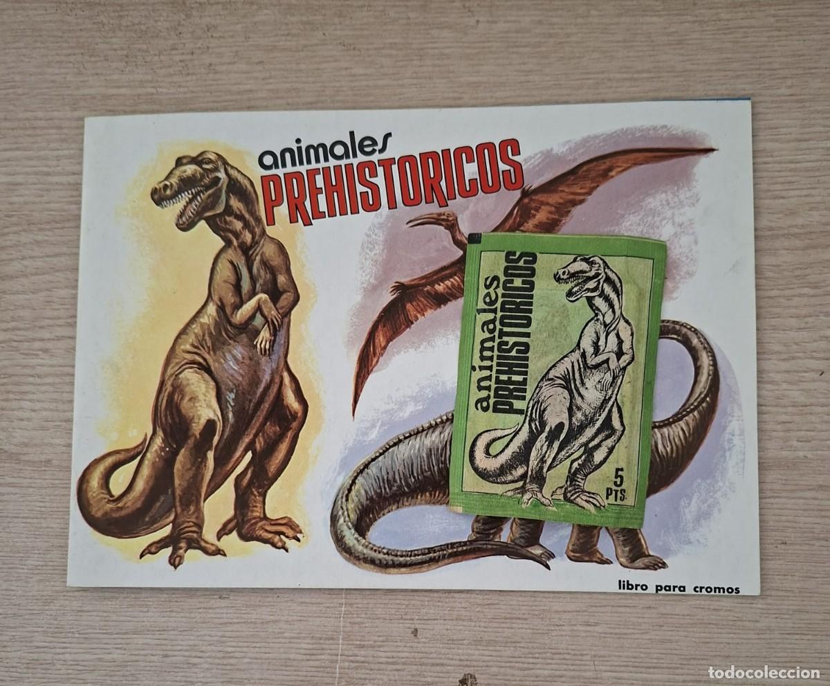 Coleccionismo cromos antiguos: FHER - 1977 - ANIMALES PREHISTORICOS - ALBUM PLANCHA NUEVO + SOBRE CROMOS SIN ABRIR -