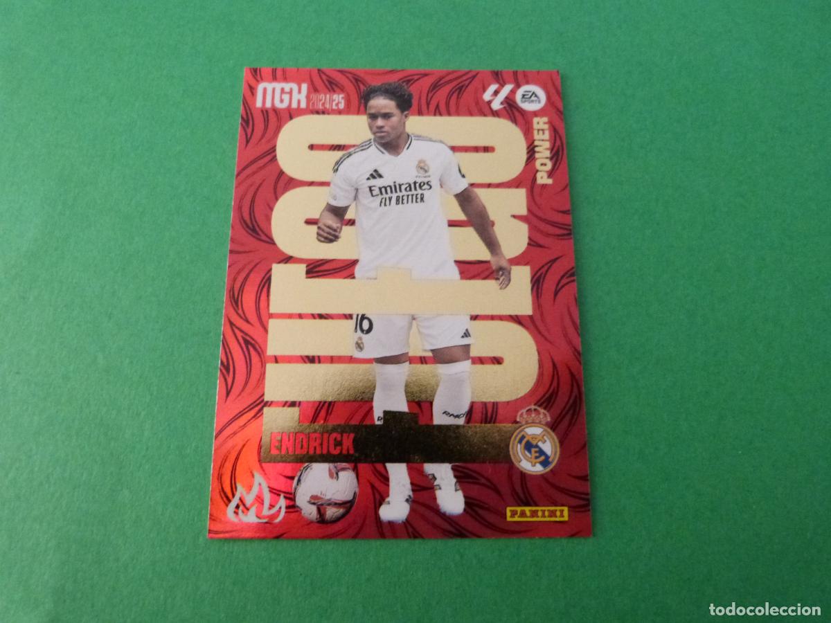 Coleccionismo cromos antiguos: TRADING CARD FUTBOL ENDRICK REAL MADRID C.F. FUEGO POWER N&ordm; P 499 LIGA MEGACRACKS 2024-2025/24-25