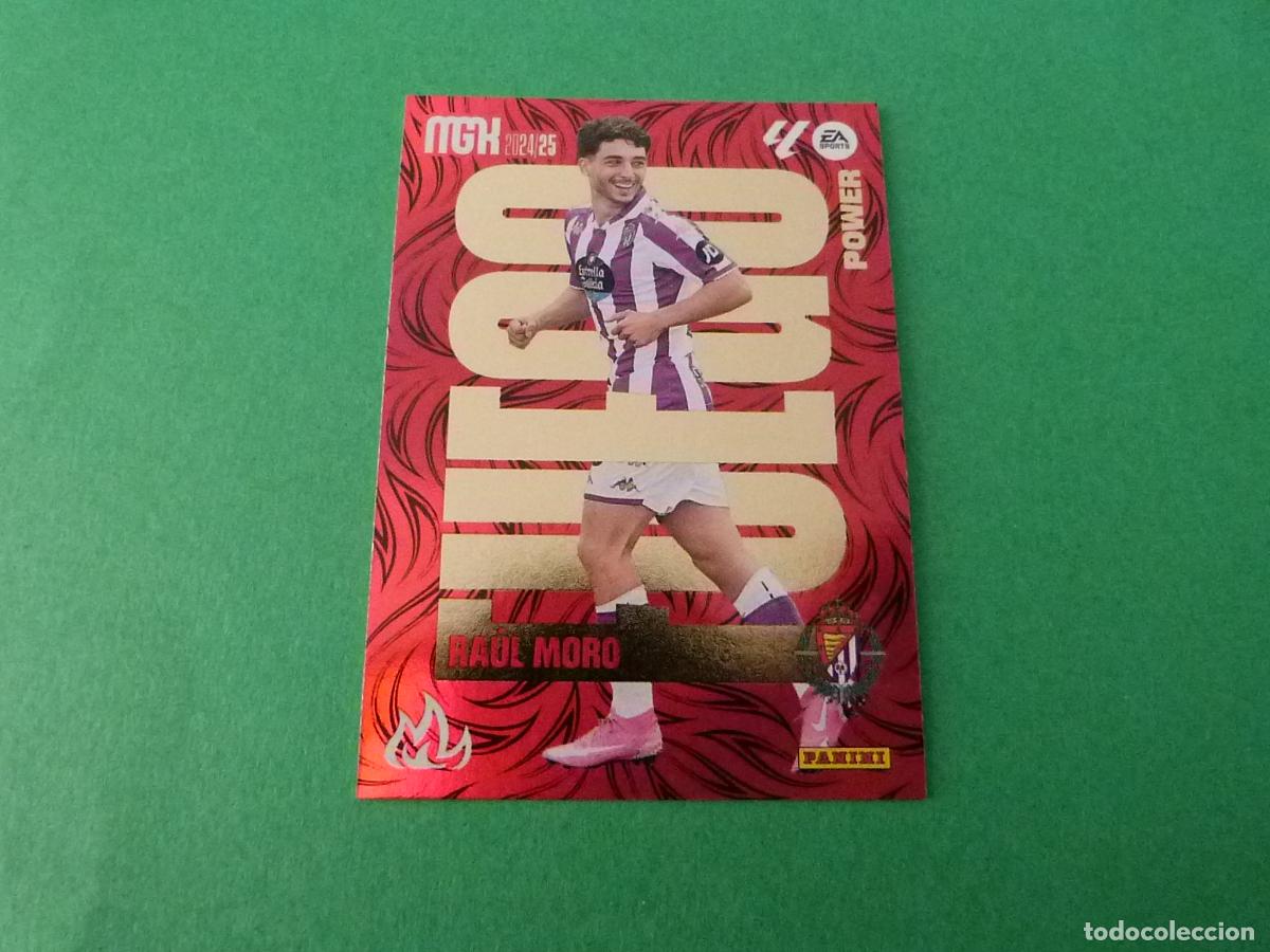 Coleccionismo cromos antiguos: TRADING CARD FUTBOL RAUL MORO REAL VALLADOLID FUEGO POWER N&ordm; P 501 LIGA MEGACRACKS 2024-2025/24-25