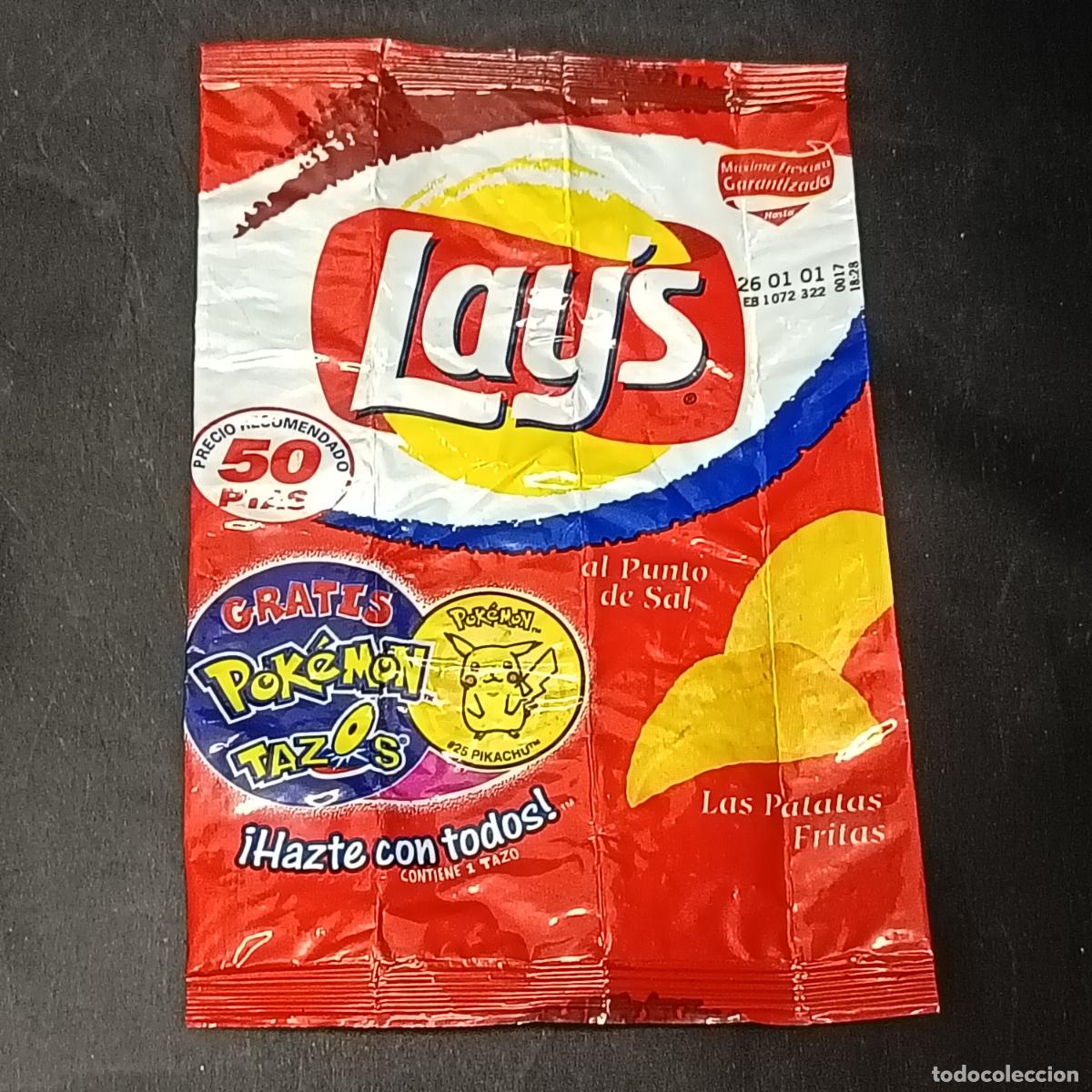 Coleccionismo cromos antiguos: LAY's de TAZOS POKEMON Pikachu . Bolsa de Patatas Matutano.