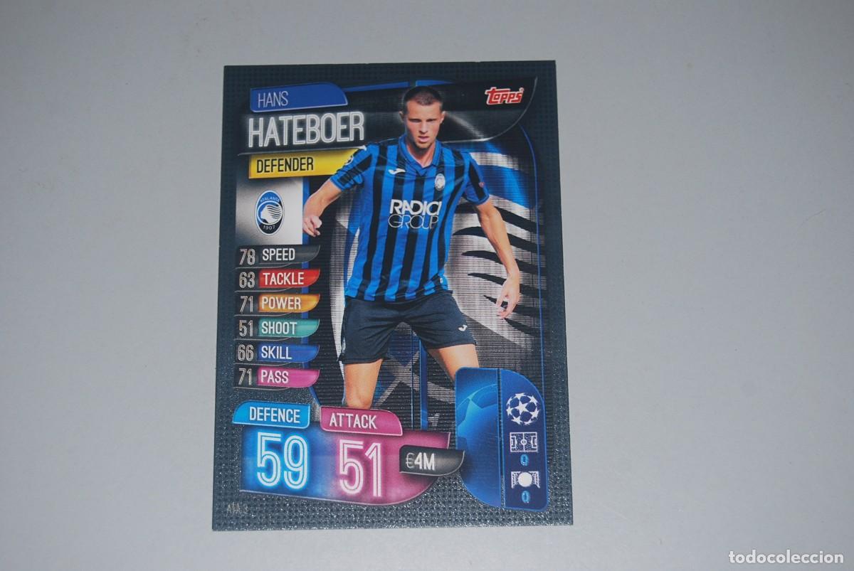 Coleccionismo cromos antiguos: HANS HATEBOER ATALANTA BC UEFA CHAMPIONS LEAGUE TOPPS MATCH ATTAX 2019-20, 2019-2020 (VER FOTOS)