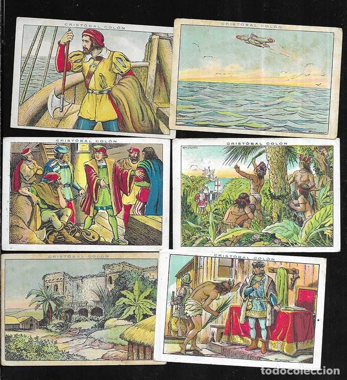Coleccionismo cromos antiguos: Cromo. Cristobal Col&oacute;n. N&ordm;s 13-35-38-40-44-92. Chocolate Juncosa Lit. Tip. Ba&ntilde;&oacute;