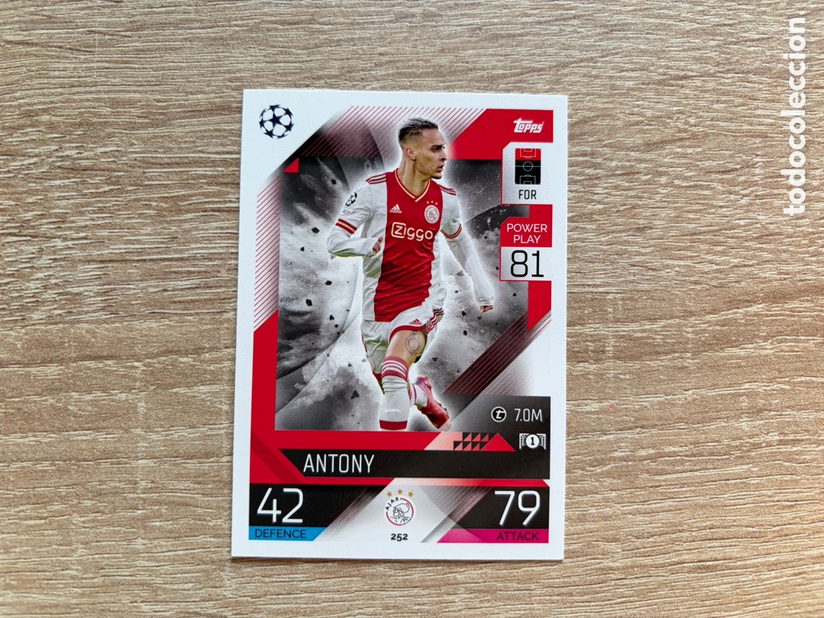 Coleccionismo cromos antiguos: 252 ANTONY MATCH ATTAX TOPPS 2022 2023 AJAX