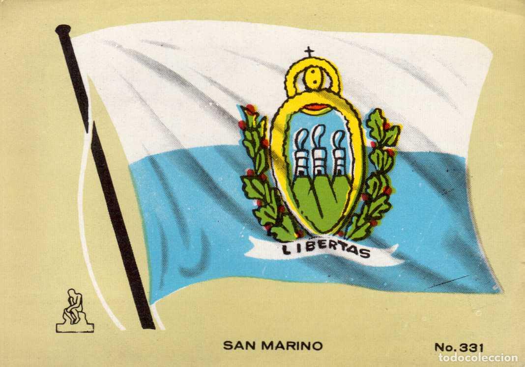 Coleccionismo cromos antiguos: N&ordm; 331 BANDERA SAN MARINO . CROMO COLECCI&Oacute;N UNIVERSAL ESCUDOS, BANDERAS, MAPAS, MONEDAS. ALES, 1962
