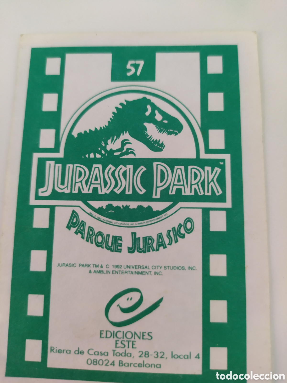 Coleccionismo cromos antiguos: Cromos jurassic park n 57