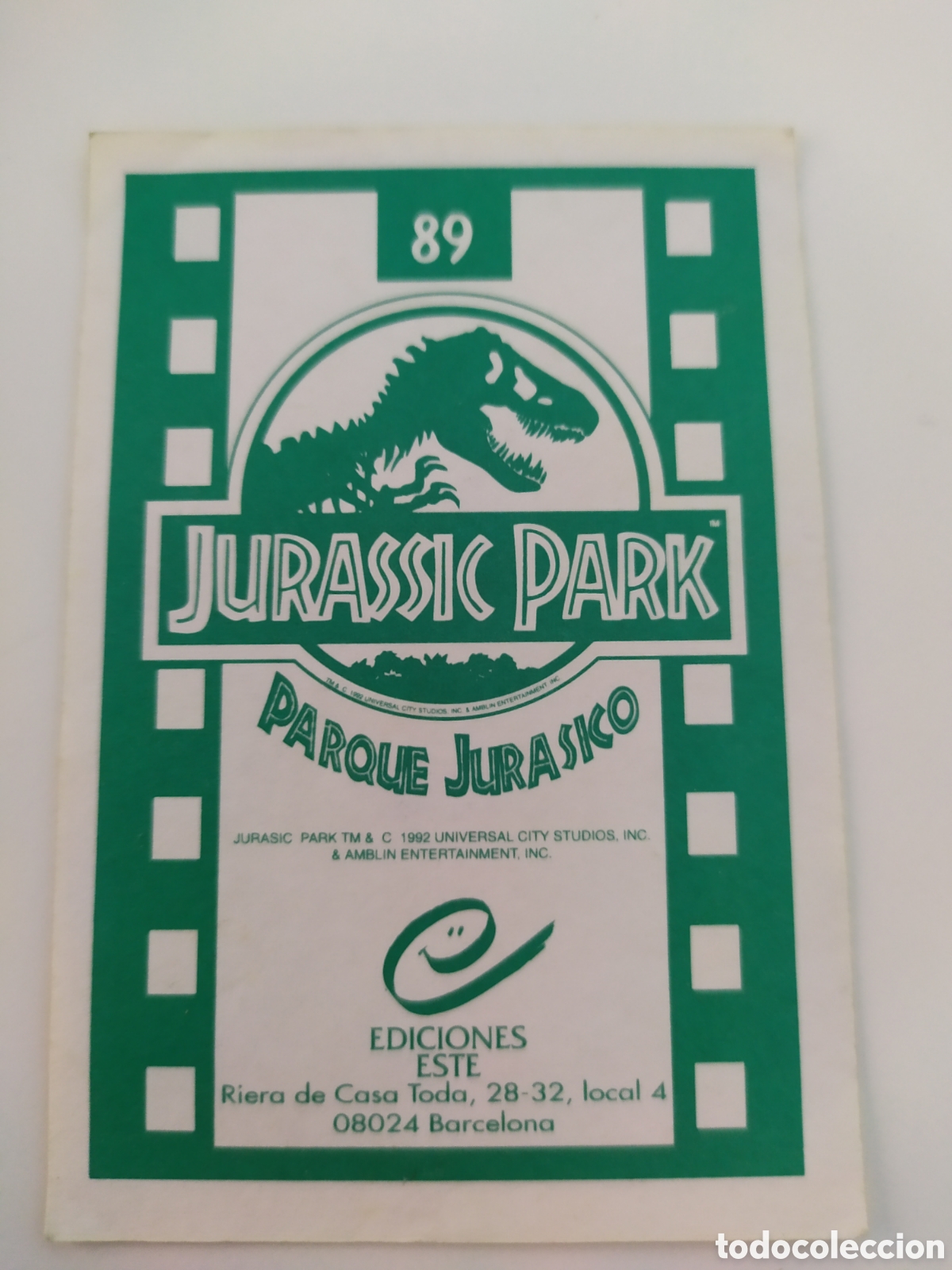 Coleccionismo cromos antiguos: Cromos jurassic park n 89 - Foto 1