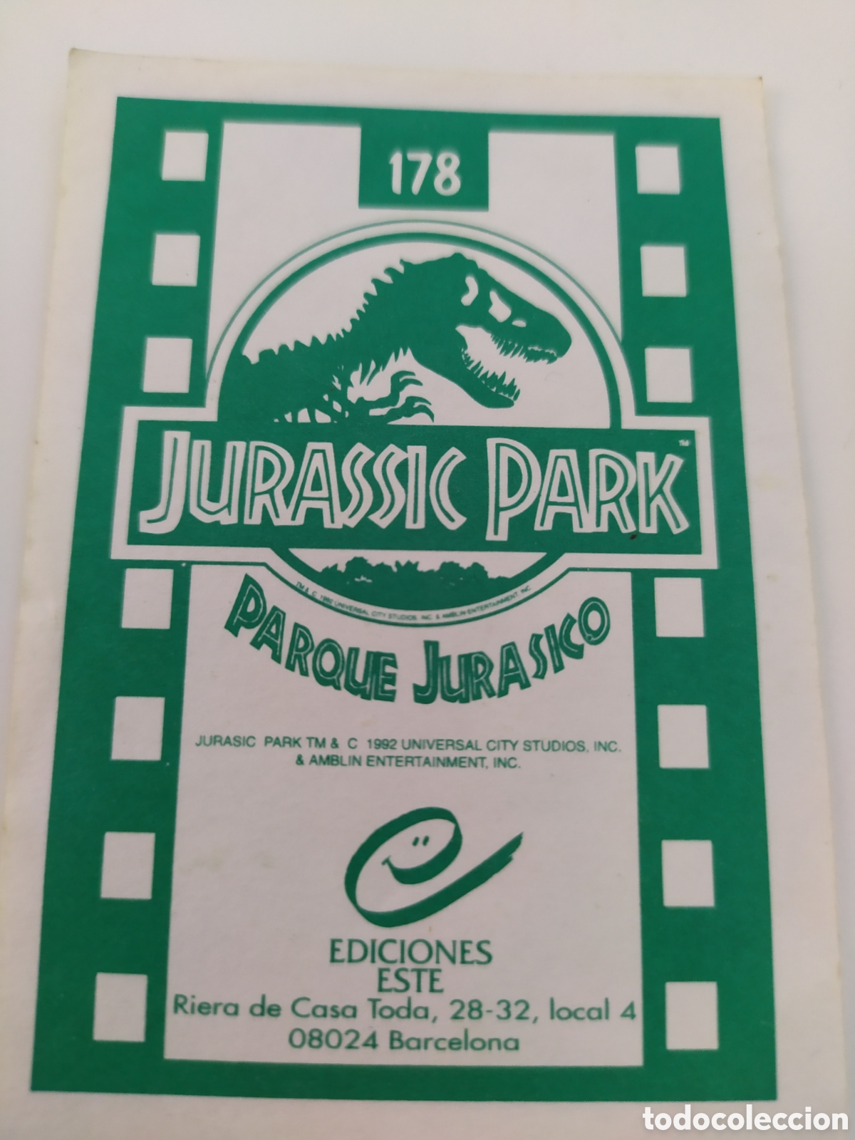 Coleccionismo cromos antiguos: Cromos jurassic park n 178