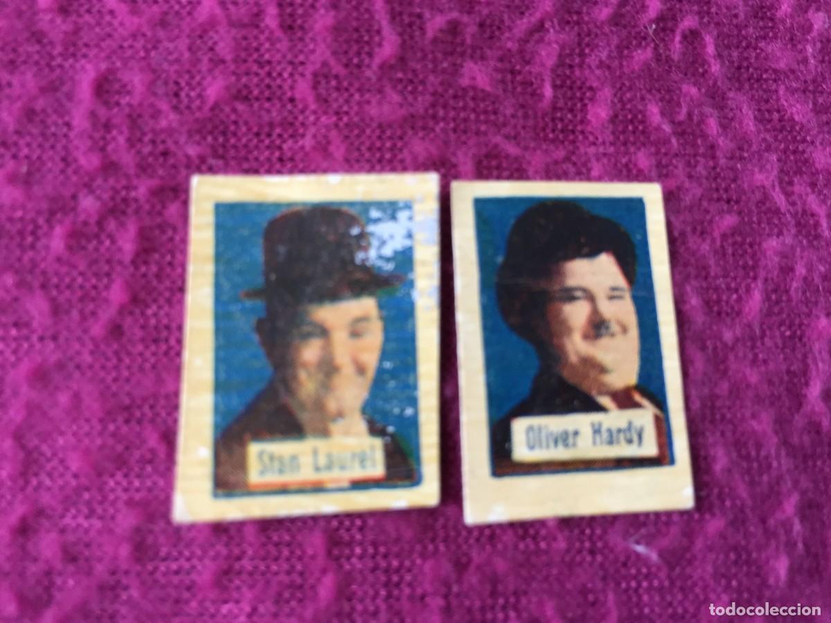 Coleccionismo cromos antiguos: LOTE DE 2 MINI CROMOS DE EL GORDO Y EL FLACO STAN LAUREL OLIVER HARDY - A&Ntilde;OS 30