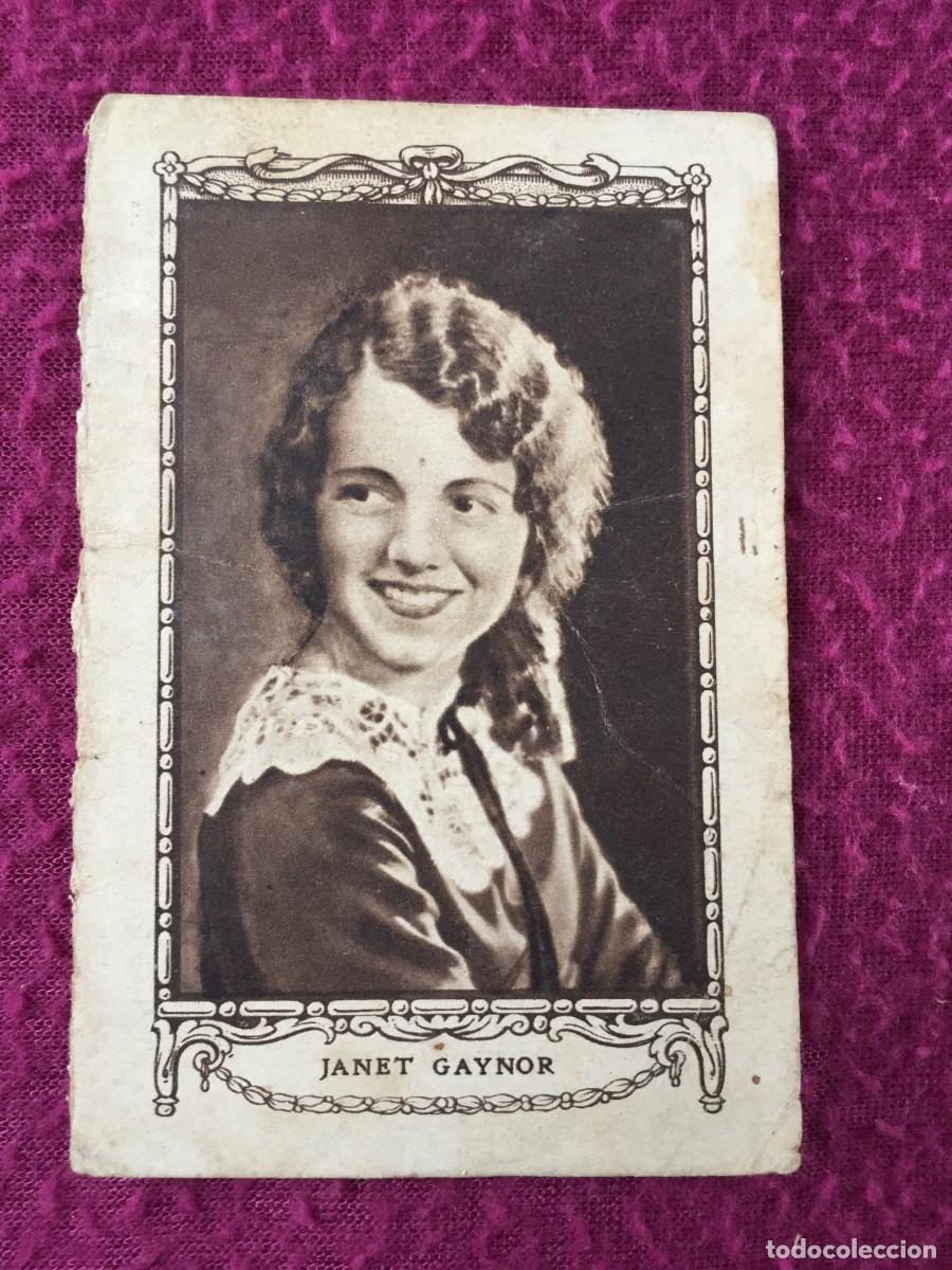 Coleccionismo cromos antiguos: CROMO DE LA ACTRIZ DE CINE JANET GAYNOR - CON PUBLICIDAD DEL DEPURATIVO PLANTA ALFA - A&Ntilde;OS 30
