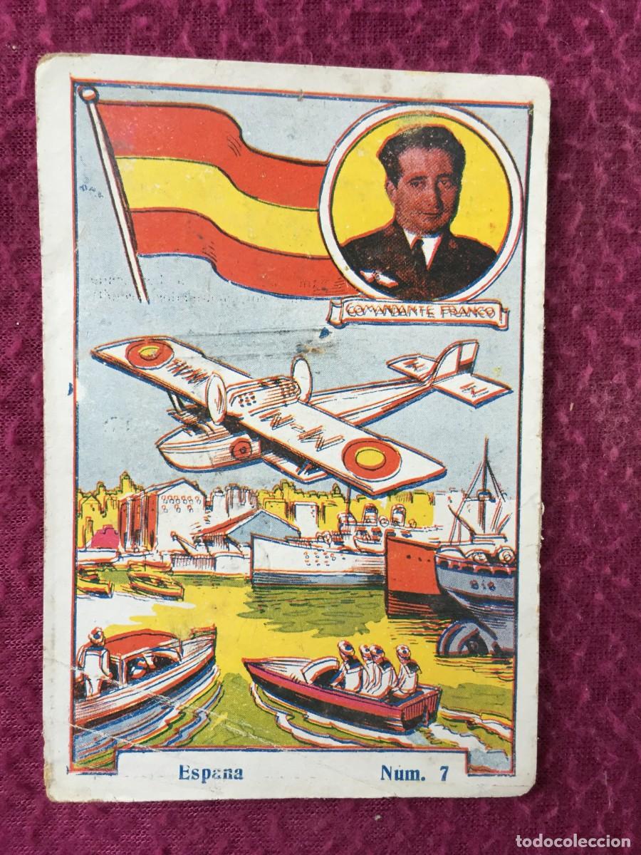 Coleccionismo cromos antiguos: Cromo Los Reyes del Aire - N&uacute;mero 7 - Comandante Franco / Hermano Francisco Franco - Rojigualda