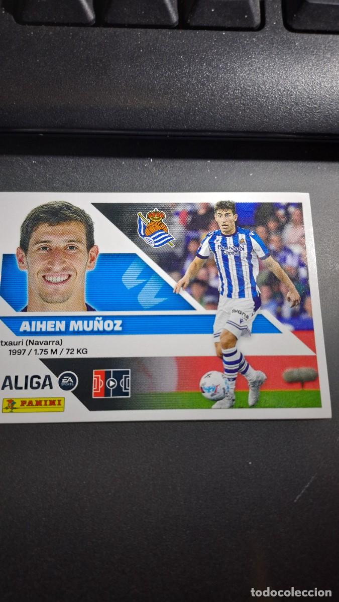 Coleccionismo cromos antiguos: CROMO AIHEN MU&Ntilde;OZ 9 REAL SOCIEDAD LIGA 2026 2027 26 27 ESTE PANINI NUNCA PEGADO