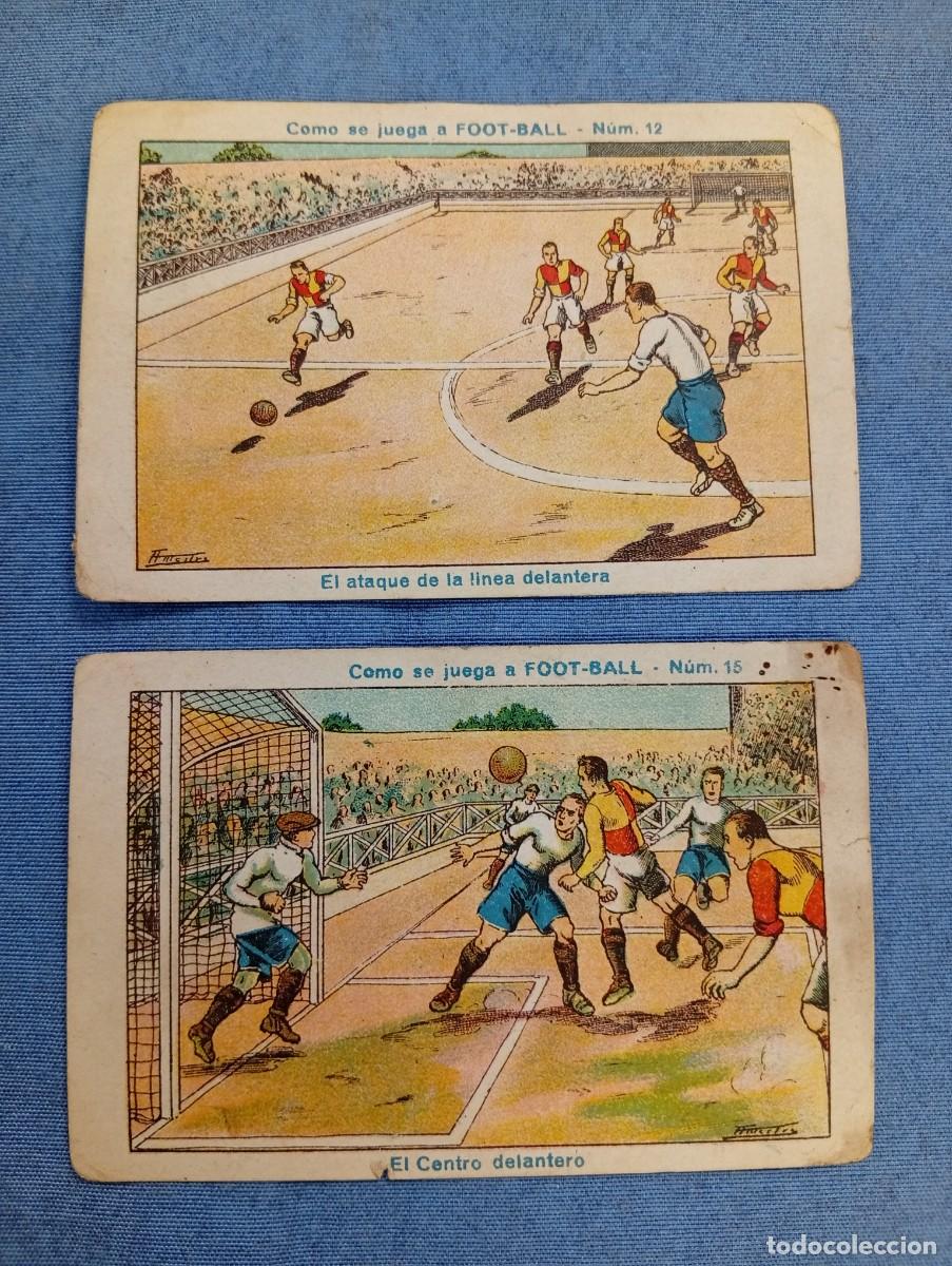 Coleccionismo cromos antiguos: CROMOs CHOCOLATES E.JUNCOSA COMO SE JUEGA AL FOOT-BALL N&ordm;12,15 FABRICA CHOCOLATES BARCELONA