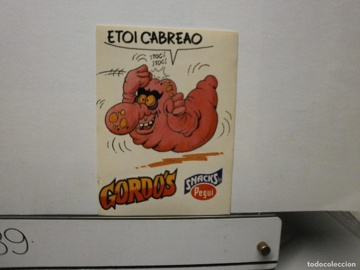 Coleccionismo cromos antiguos: cromo pegatina rara gordos snacks pegui