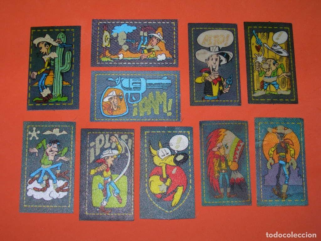 Coleccionismo cromos antiguos: LOTE DE 10 CROMOS / PEGATINAS DIFERENTES DE TELA TEJANA COLECCI&Oacute;N LUCKY LUKE - MATUTANO - A&Ntilde;OS 80 -