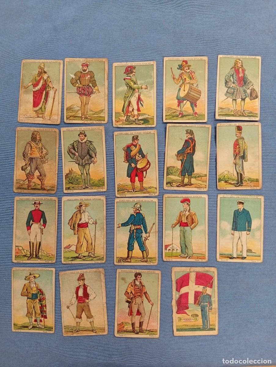 Coleccionismo cromos antiguos: 19 CROMOS JUNCOSA SERIE VESTUARIOS DE TODAS LAS EPOCAS , FABRICA CHOCOLATES BARCELONA