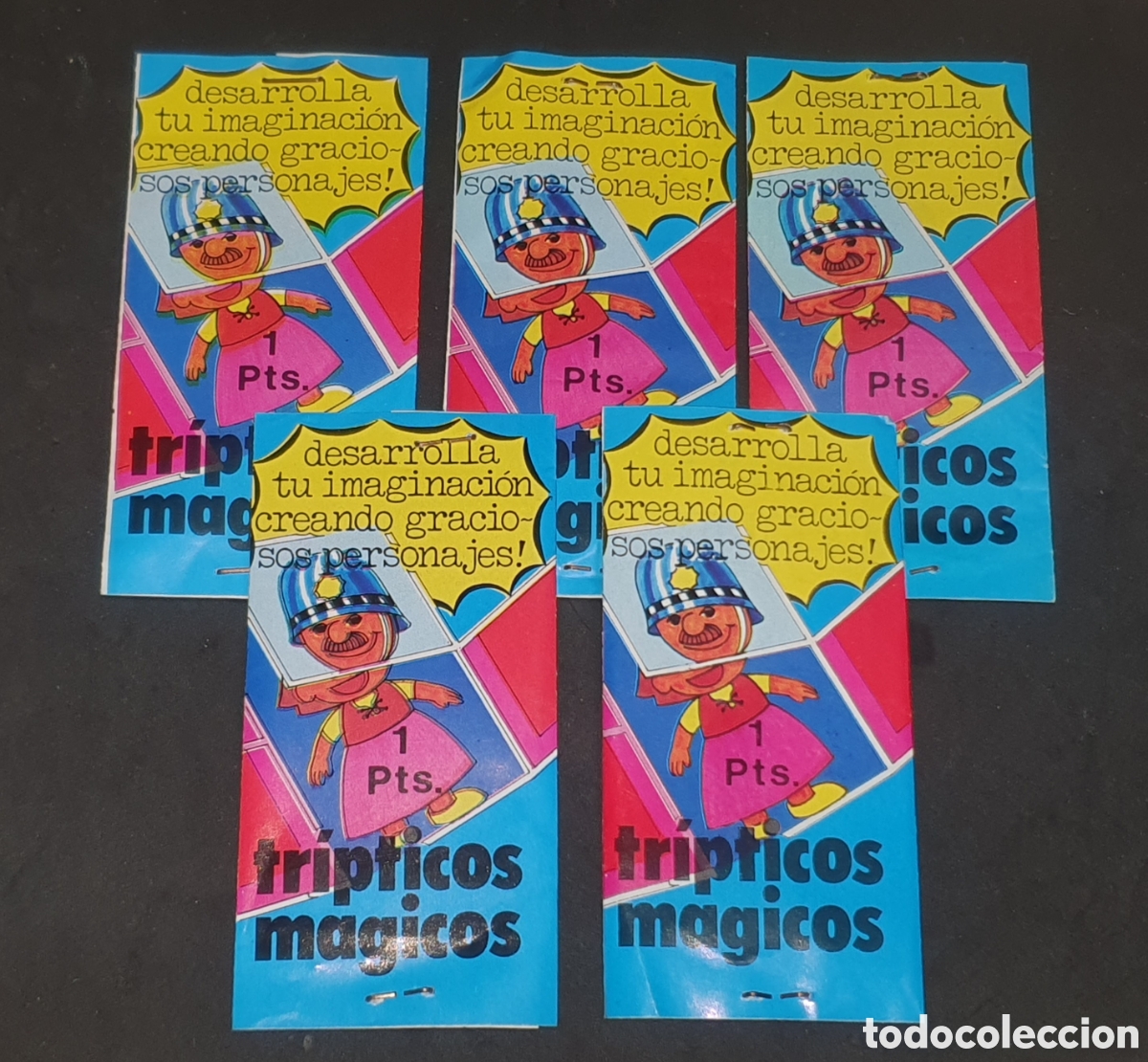 Coleccionismo cromos antiguos: Lote 5 sobres Tripticos M&aacute;gicos sin abrir, a&ntilde;os 70