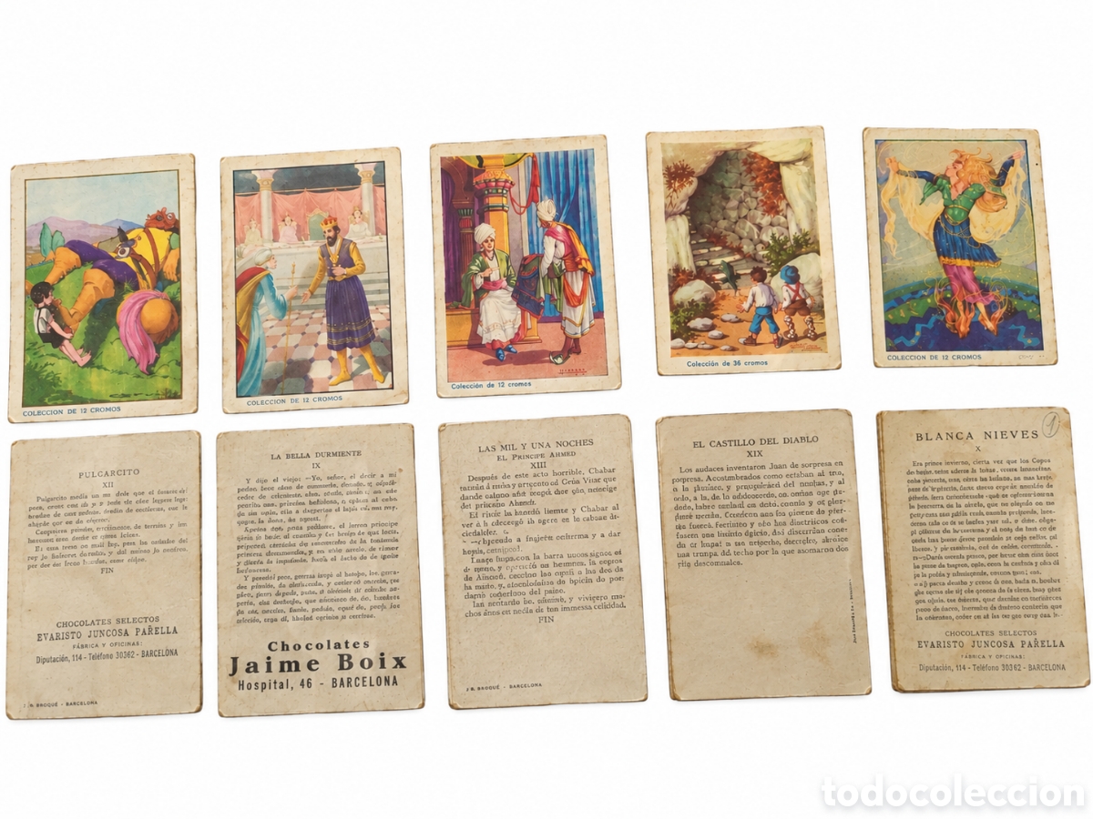 Coleccionismo cromos antiguos: Lote de 5 Colecciones Completas de Cromos de Cuentos