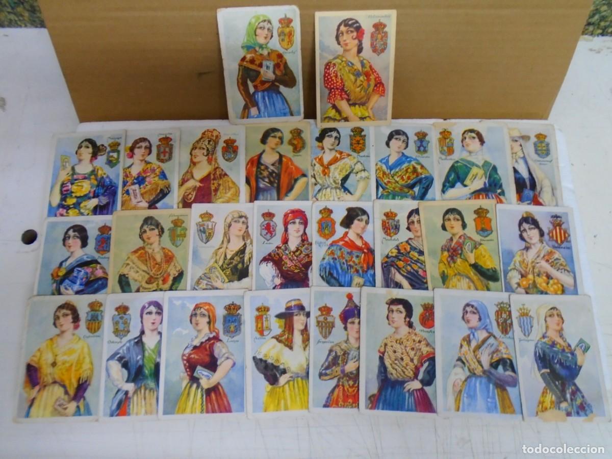 Coleccionismo cromos antiguos: COLECCION DE 26 CROMOS DE CHOCOLATES AMATLLER,SERIE TRAJES REGIONALES Y ESCUDO.