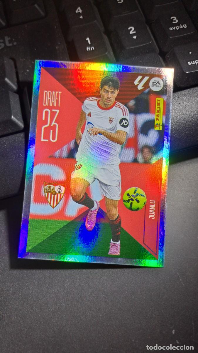 Coleccionismo cromos antiguos: CROMO JUANLU 14 DRAFT 23 14 SEVILLA LIGA 2026 2027 26 27 ESTE PANINI NUNCA PEGADO