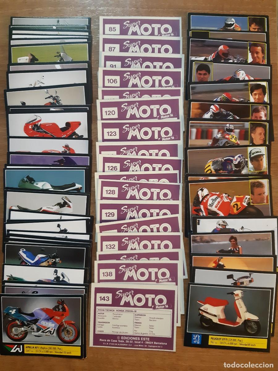 Coleccionismo cromos antiguos: LOTE 75 CROMOS DIFERENTES SUPER MOTO MOTOR 16 EDICIONES ESTE 1990. NUNCA PEGADOS, SIN PEGAR